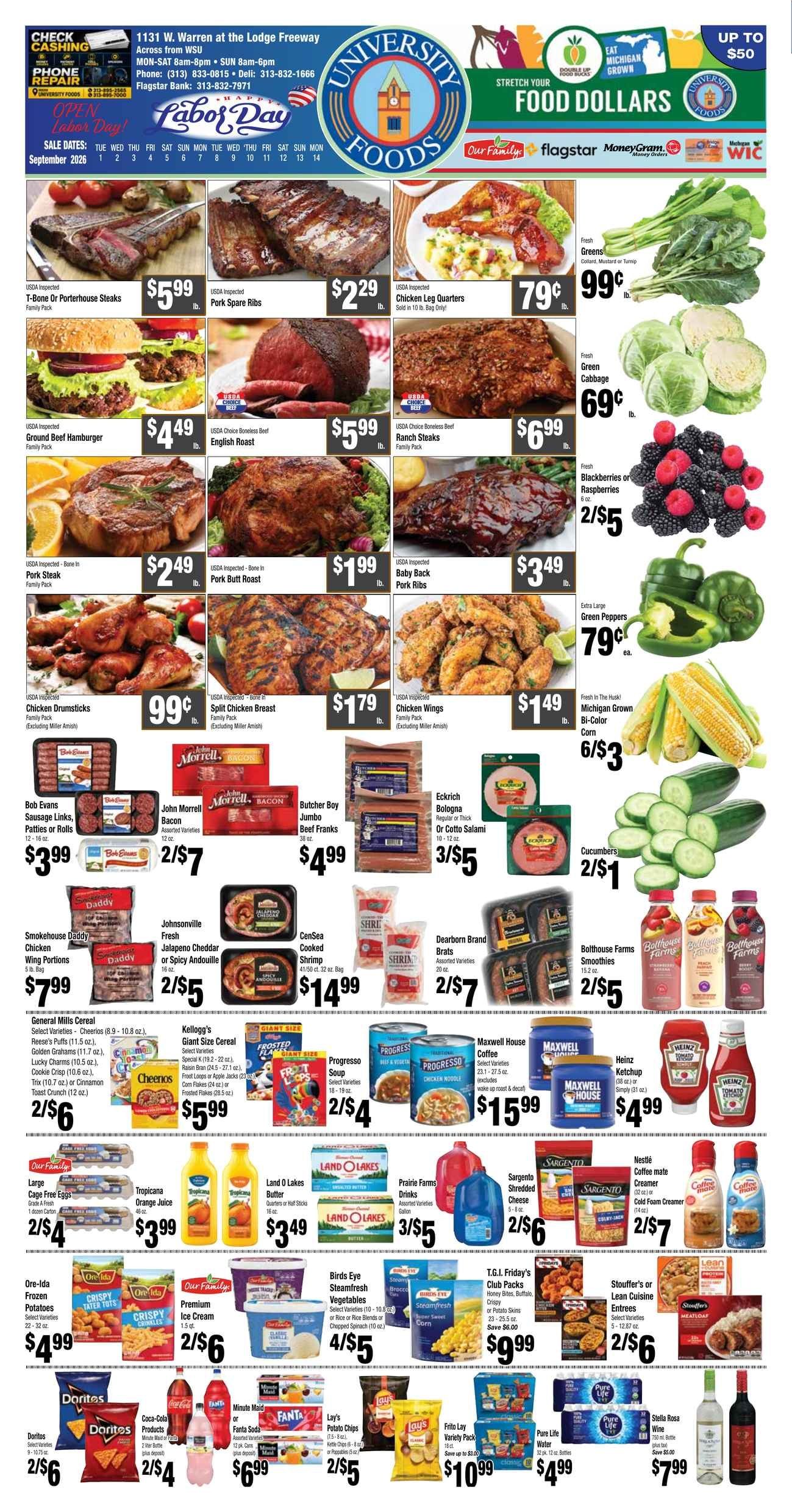 University Foods (1131 West Warren Avenue, Detroit, MI) Weekly Ad September 2 - 15, 2026