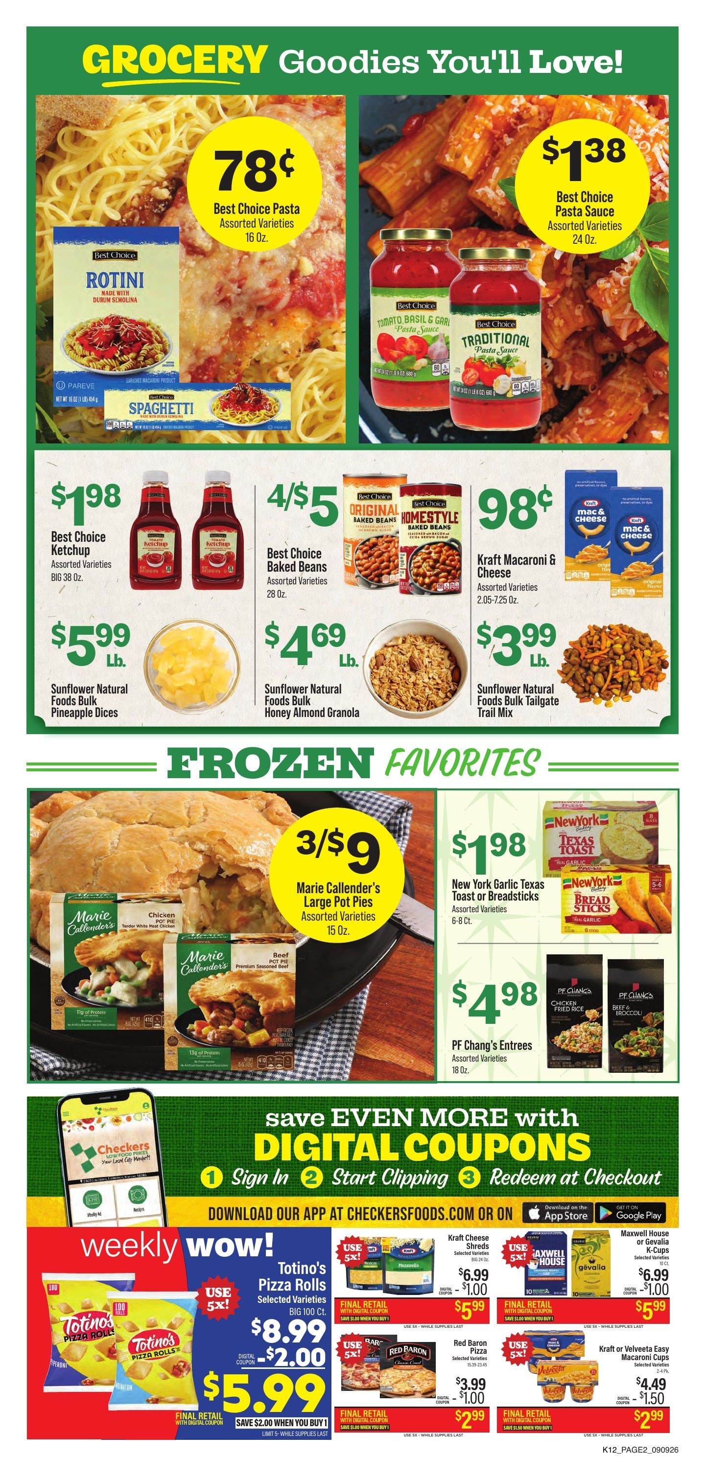 Checkers Foods Weekly Ad September 9 - 15, 2026