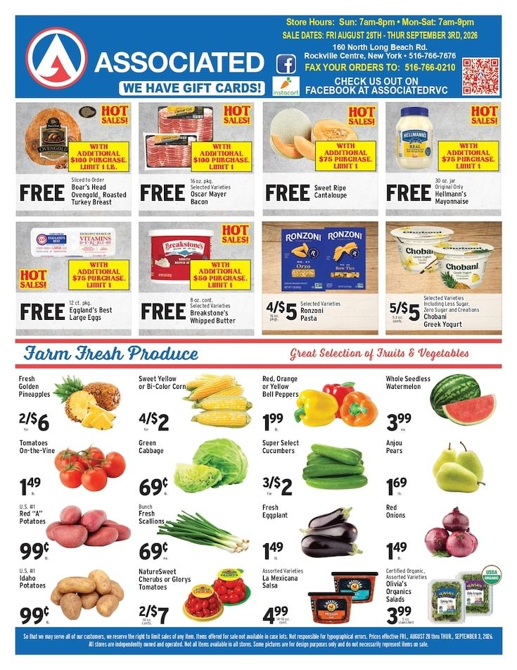 Rockville Centre Associated Weekly Ad August 28 - September 3, 2026