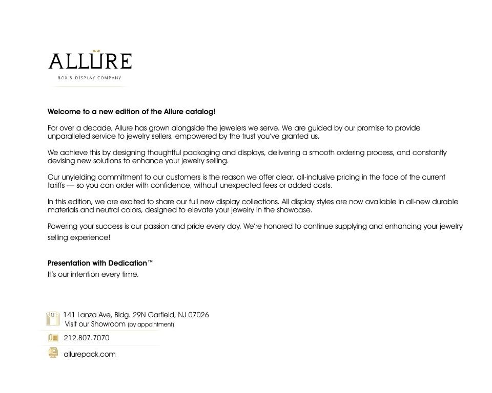 Allure Pack Packaging Catalog Weekly Ad January 1 - December 31, 2026