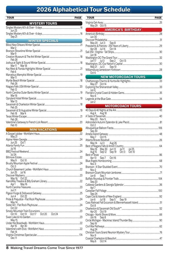 Christian Tours Travel Adventures Catalog Weekly Ad January 1 - December 31, 2026