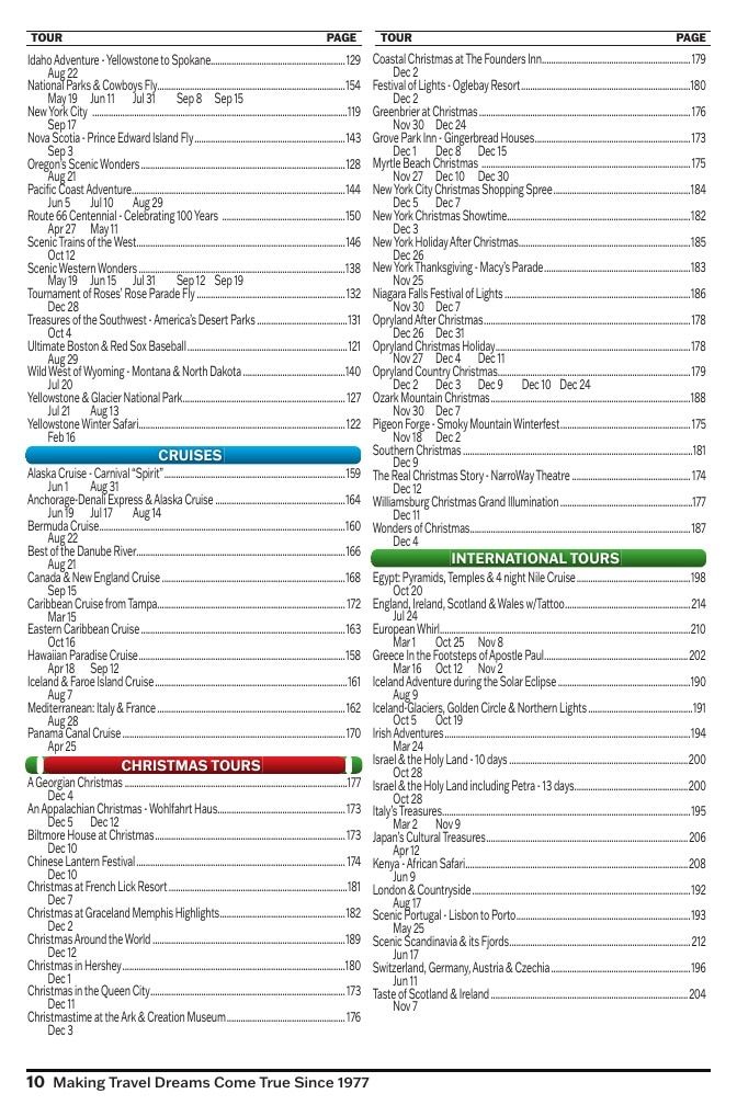Christian Tours Travel Adventures Catalog Weekly Ad January 1 - December 31, 2026