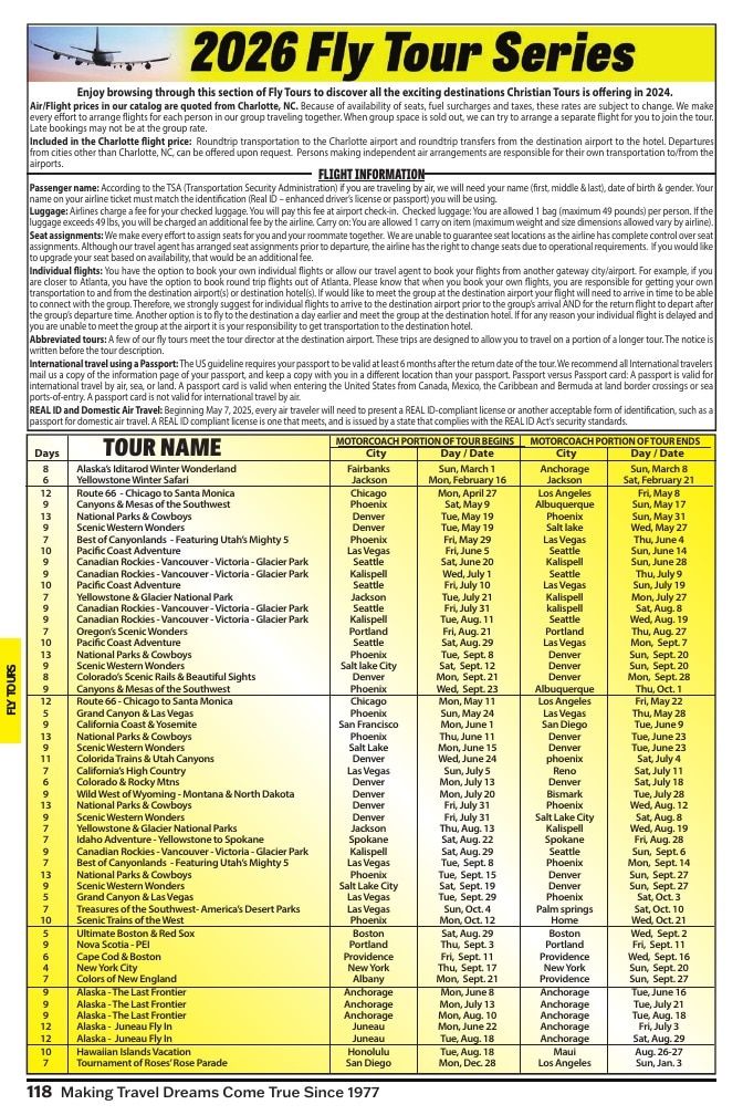 Christian Tours Travel Adventures Catalog Weekly Ad January 1 - December 31, 2026