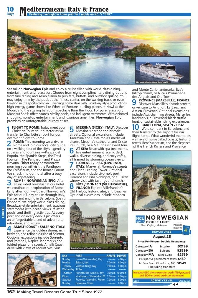 Christian Tours Travel Adventures Catalog Weekly Ad January 1 - December 31, 2026