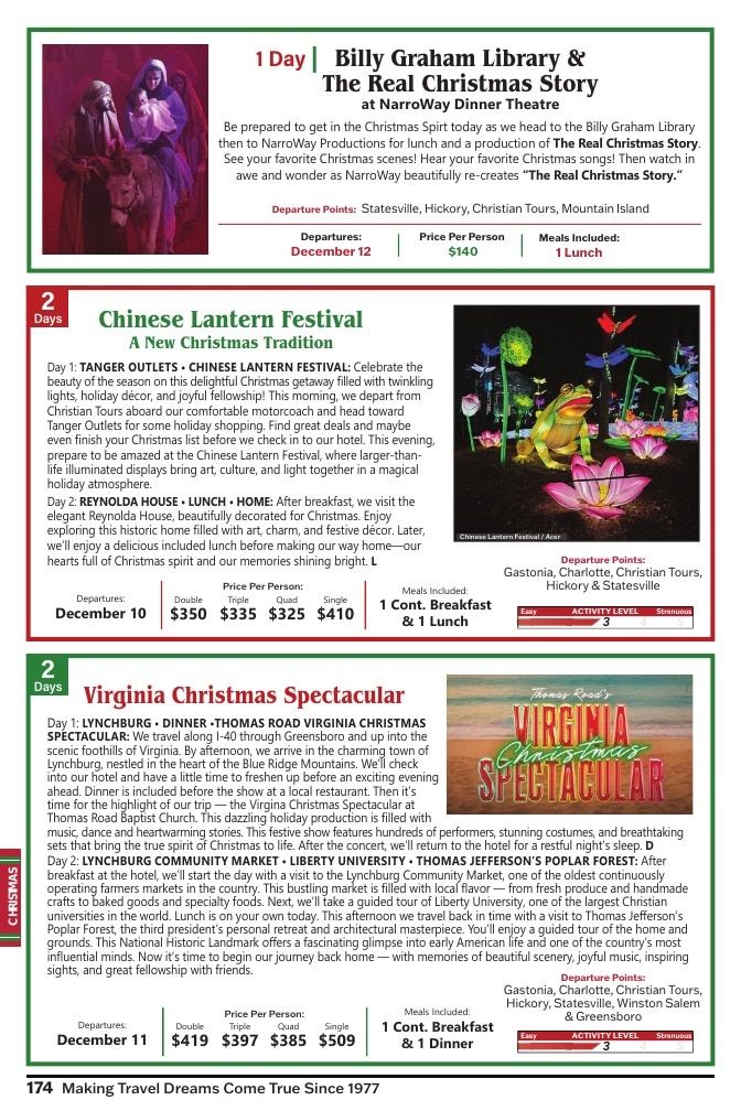 Christian Tours Travel Adventures Catalog Weekly Ad January 1 - December 31, 2026