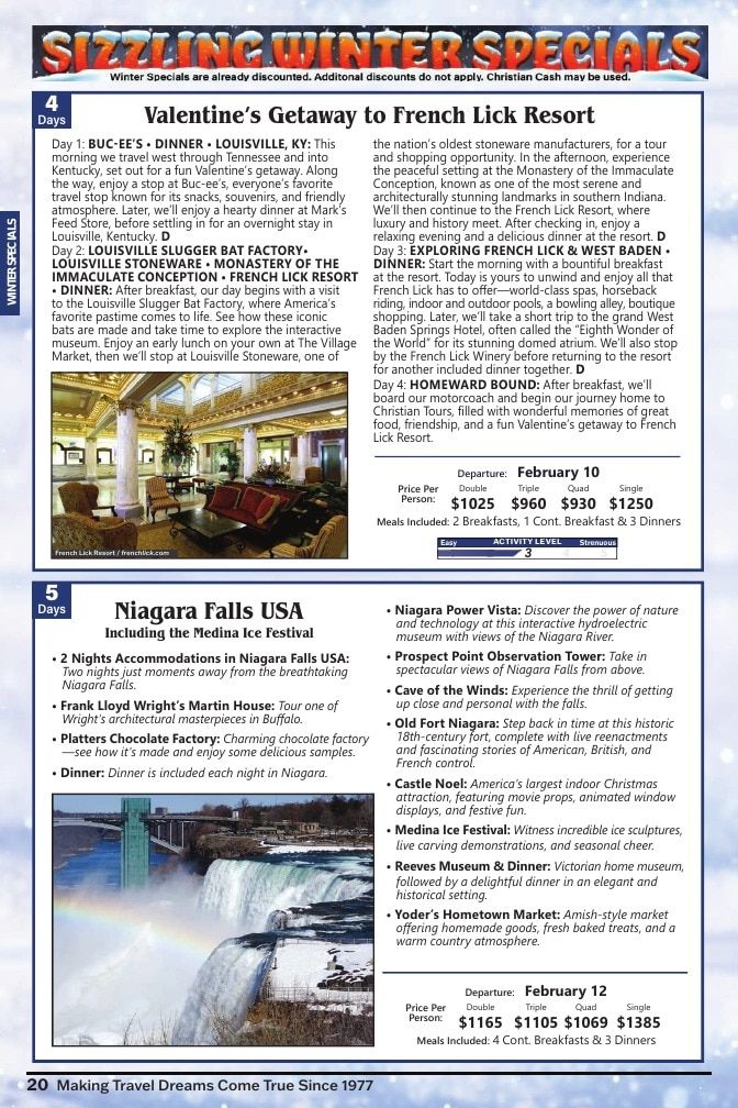 Christian Tours Travel Adventures Catalog Weekly Ad January 1 - December 31, 2026