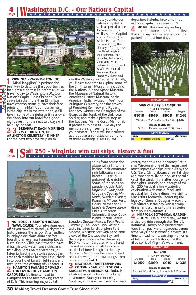 Christian Tours Travel Adventures Catalog Weekly Ad January 1 - December 31, 2026