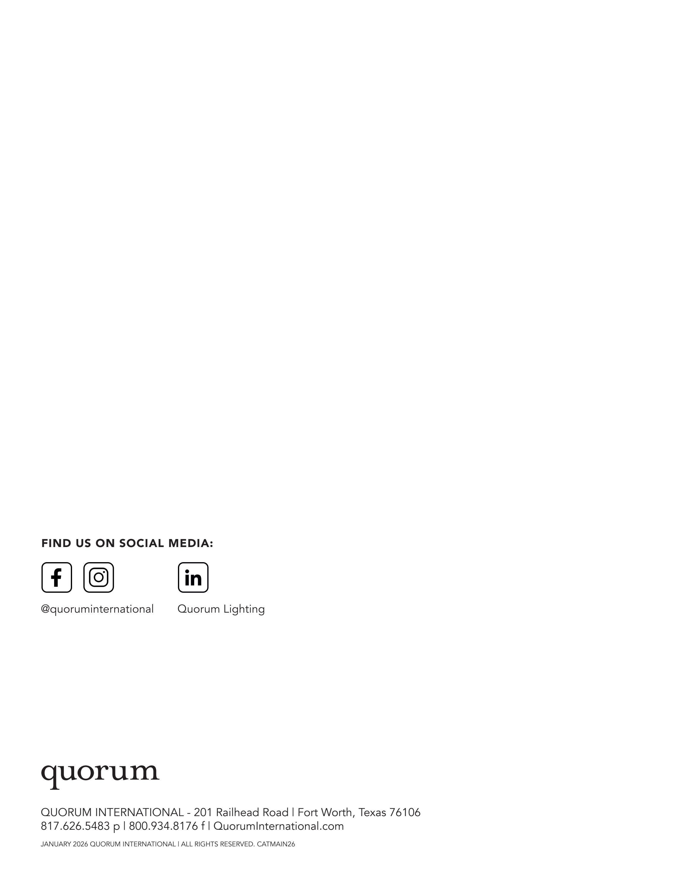 Main Street by Quorum Lighting Catalog Weekly Ad January 1 - December 31, 2026