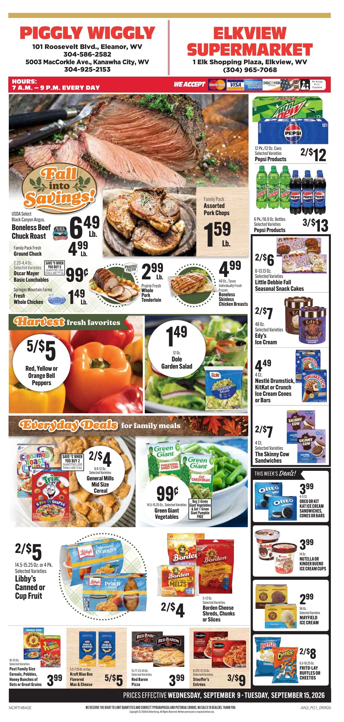 Big Chimney Supermarket Weekly Ad September 9 - 15, 2026