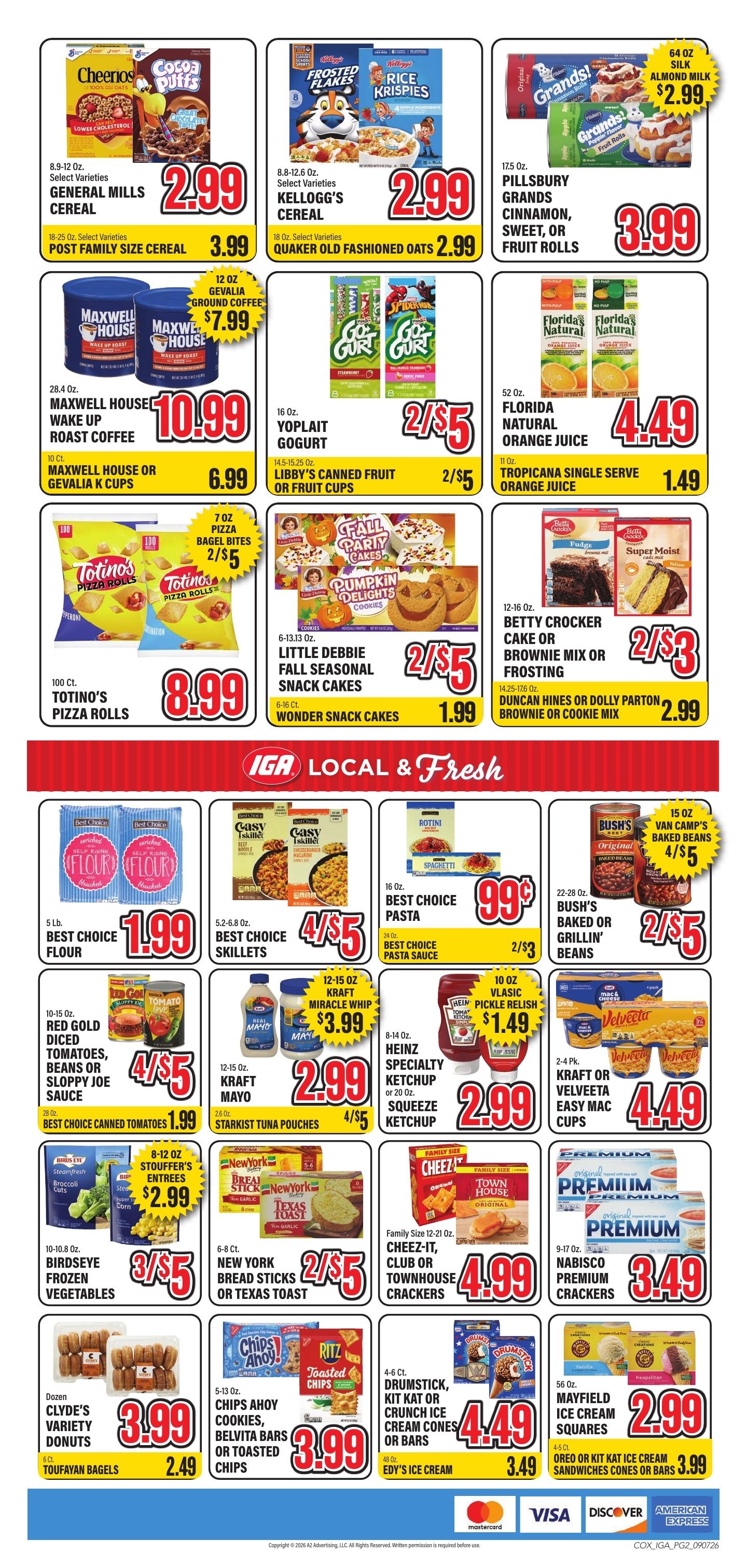 Cox Foods IGA Weekly Ad September 7 - 13, 2026