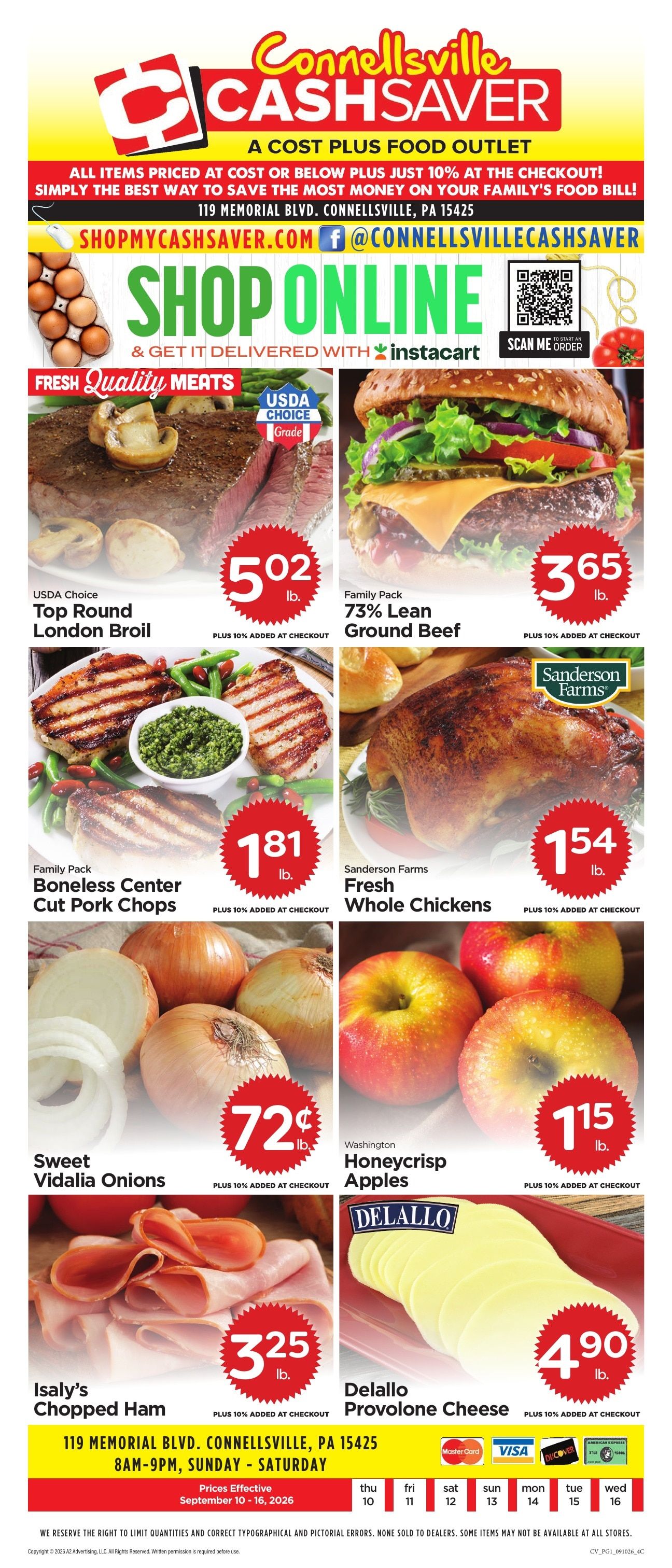 Cash Saver Connellsville Weekly Ad September 10 - 16, 2026