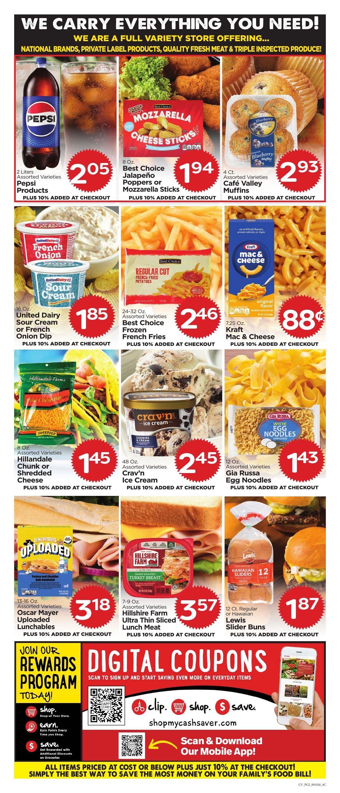 Cash Saver Connellsville Weekly Ad September 10 - 16, 2026