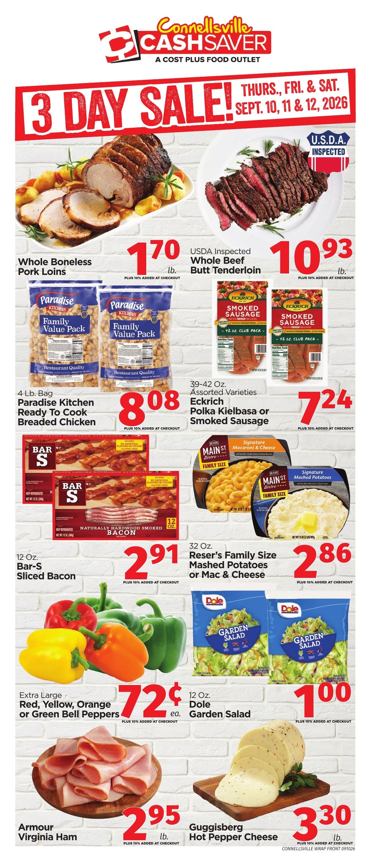 Cash Saver Connellsville Weekly Ad September 10 - 16, 2026
