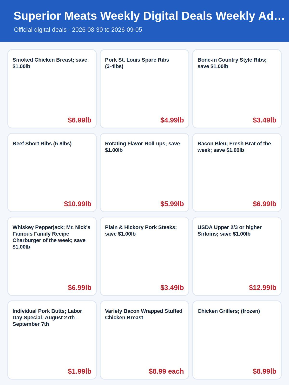 Superior Meats Weekly Digital Deals Weekly Ad August 30 - September 5, 2026
