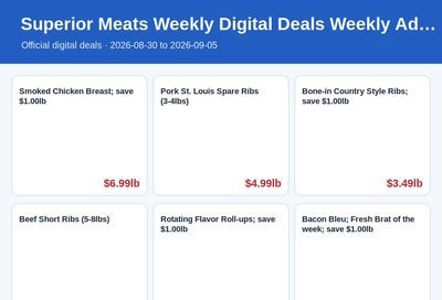 Superior Meats Weekly Digital Deals Weekly Ad August 30 - September 5, 2026