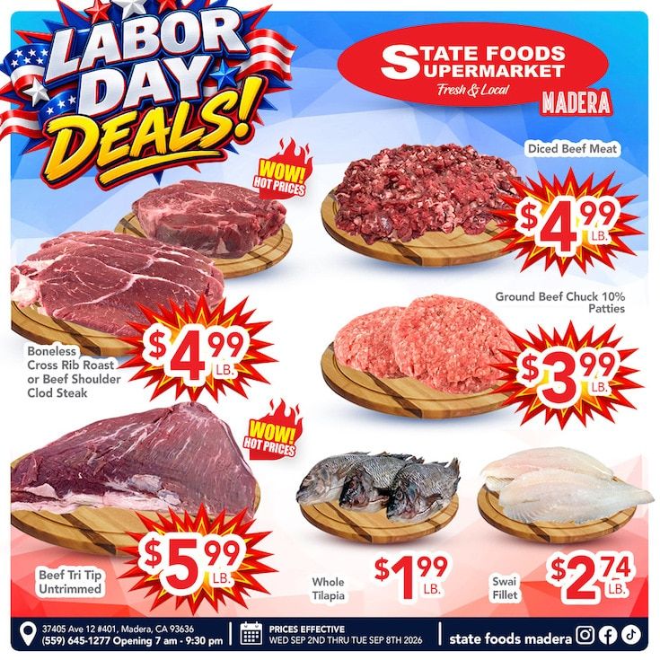 State Foods Supermarket (Madera, CA) Weekly Ad September 2 - 8, 2026