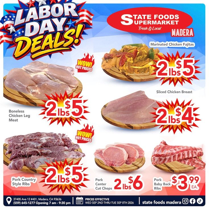 State Foods Supermarket (Madera, CA) Weekly Ad September 2 - 8, 2026