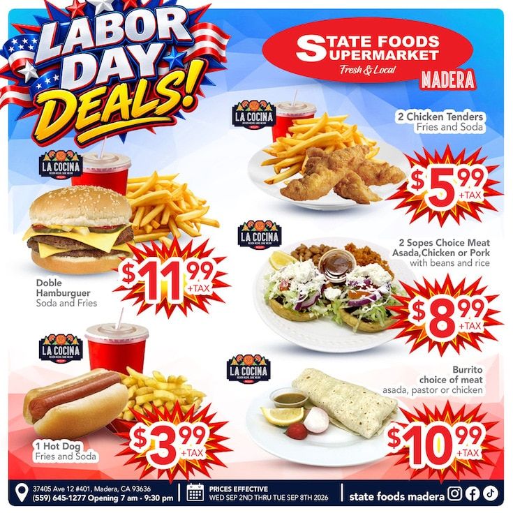 State Foods Supermarket (Madera, CA) Weekly Ad September 2 - 8, 2026