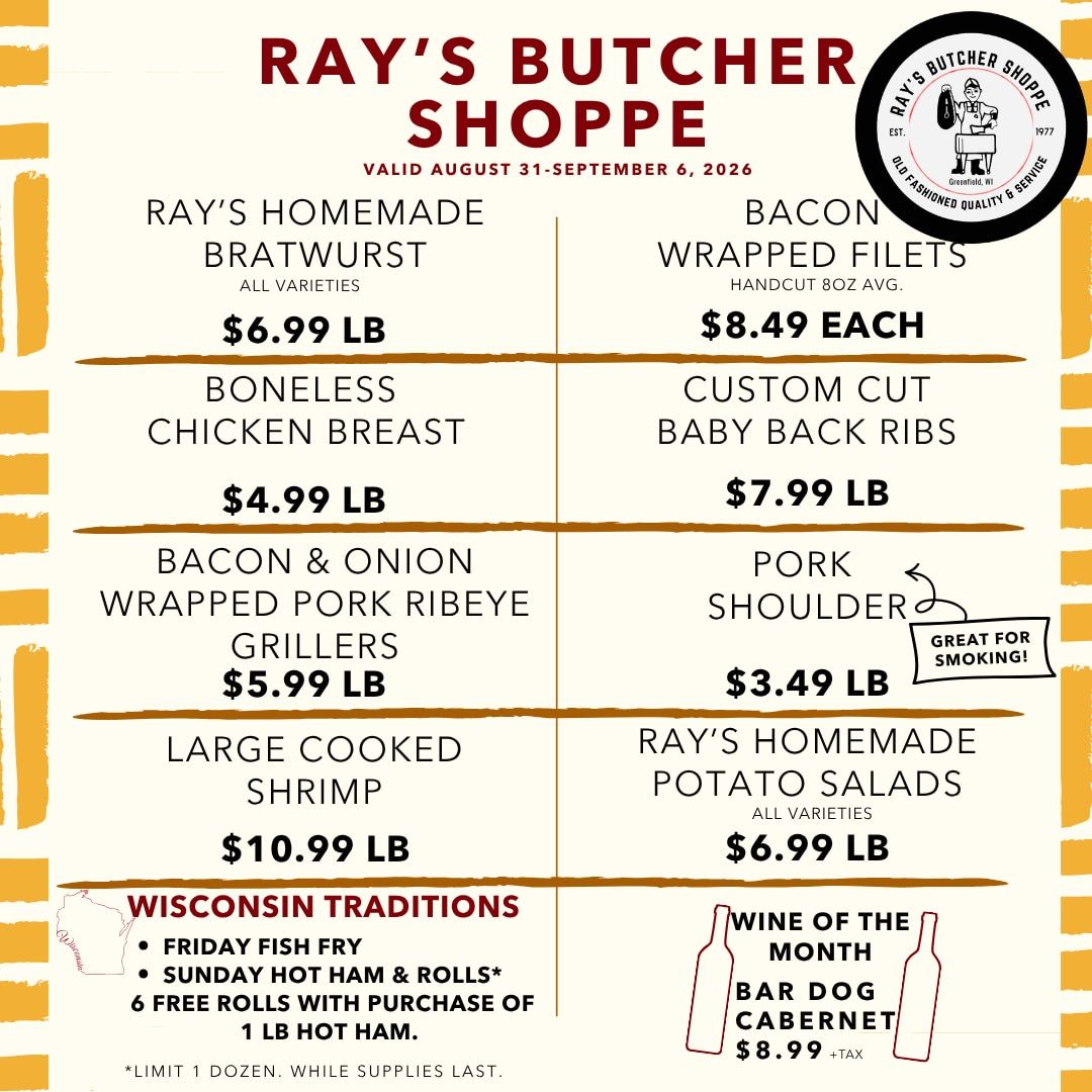 Ray's Butcher Shoppe Weekly Ad August 31 - September 6, 2026
