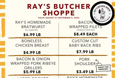 Ray's Butcher Shoppe Weekly Ad August 31 - September 6, 2026