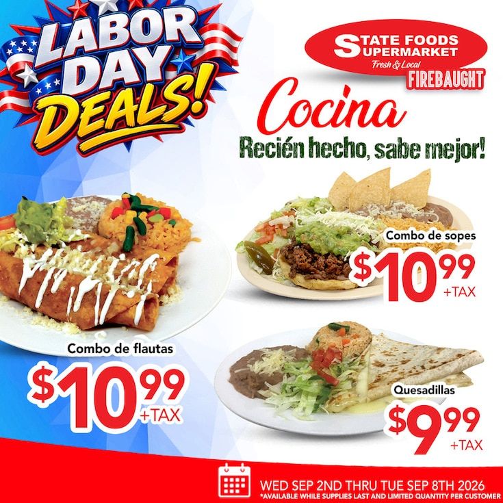 State Foods Supermarket (Firebaugh, CA) Weekly Ad September 2 - 8, 2026