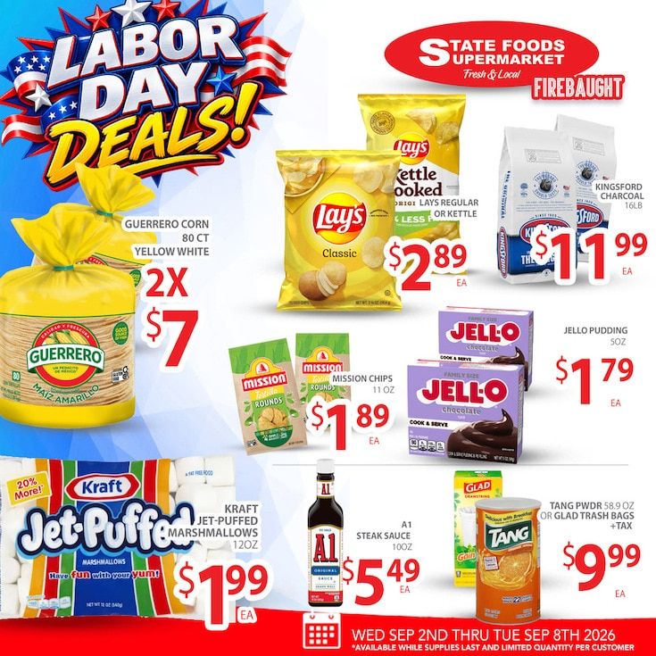 State Foods Supermarket (Firebaugh, CA) Weekly Ad September 2 - 8, 2026