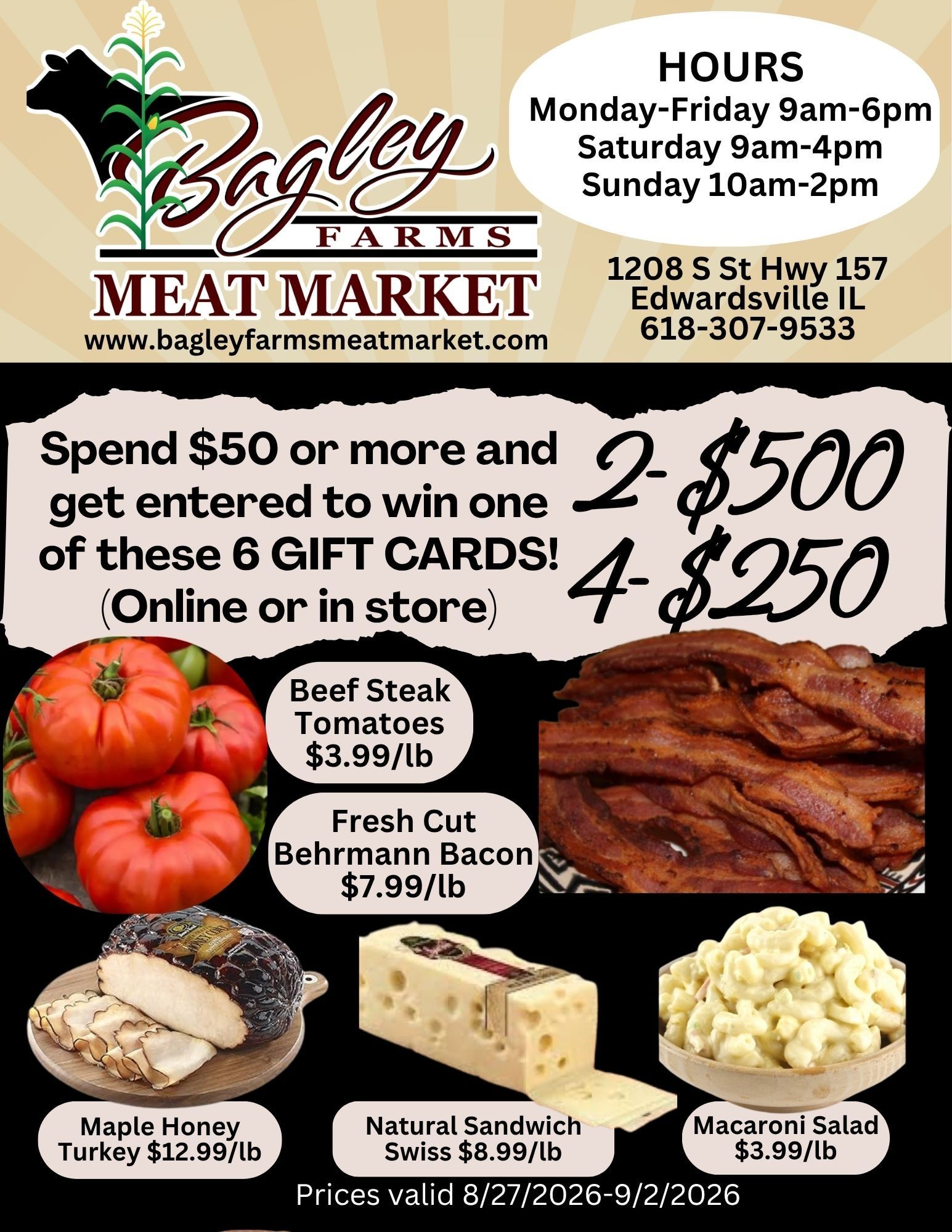 Bagley Farms Meat Market Weekly Ad August 27 - September 2, 2026