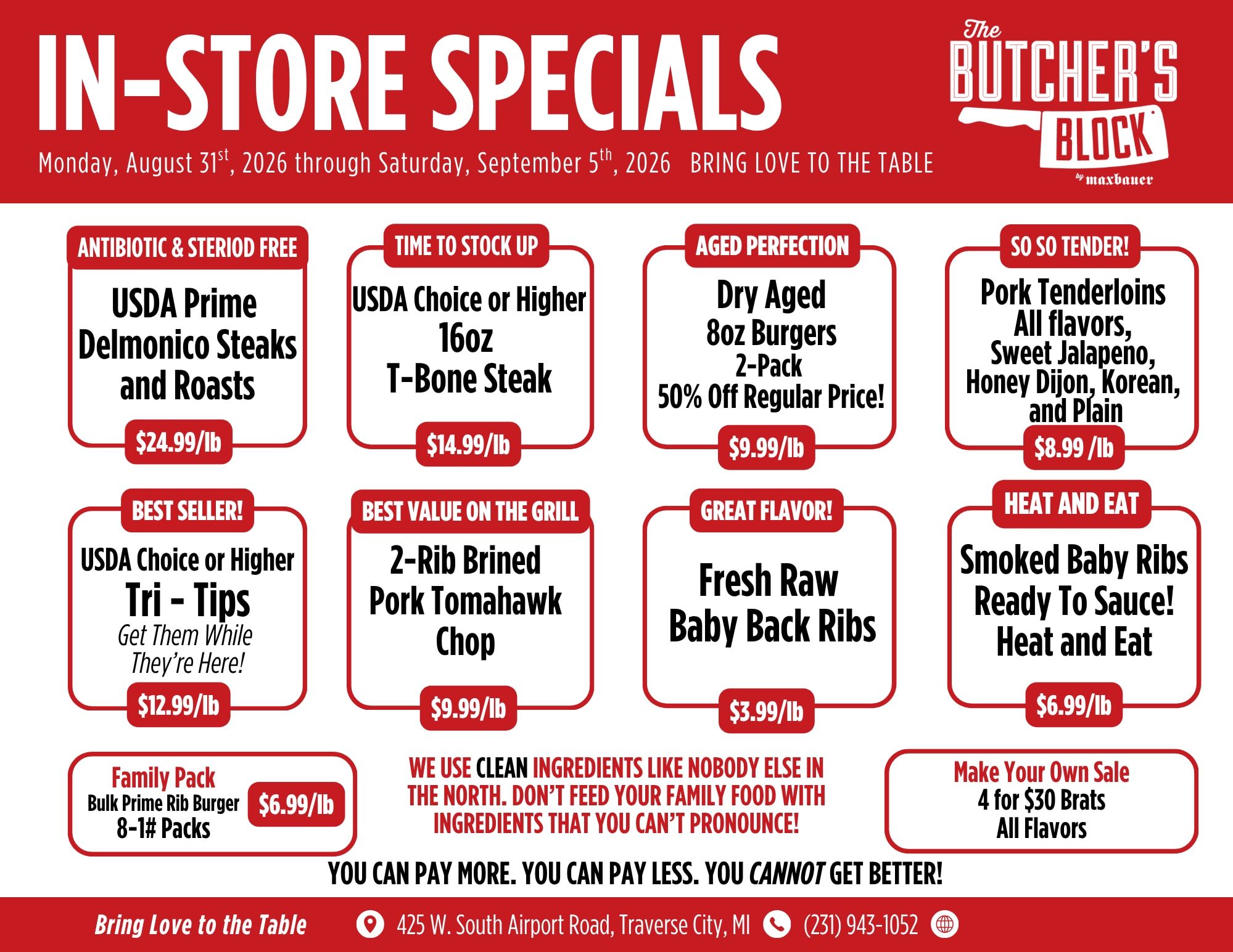 The Butcher's Block by Maxbauer Weekly Ad August 31 - September 5, 2026