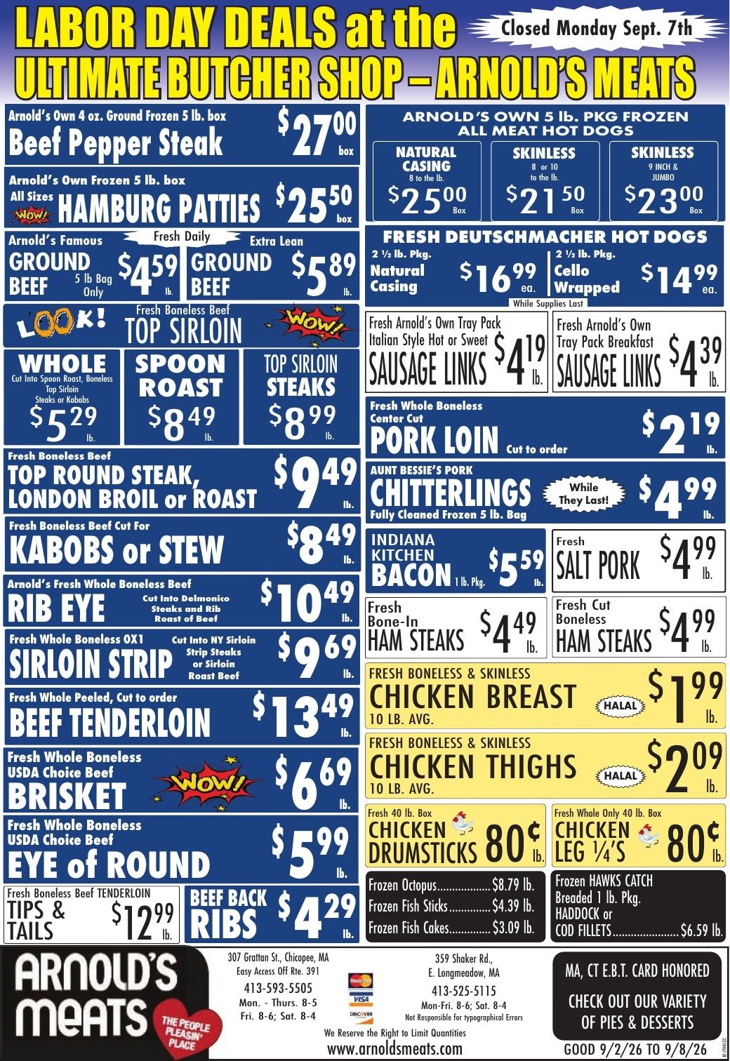 Arnold's Meats Weekly Ad September 2 - 8, 2026