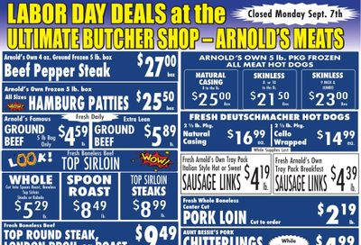 Arnold's Meats Weekly Ad September 2 - 8, 2026