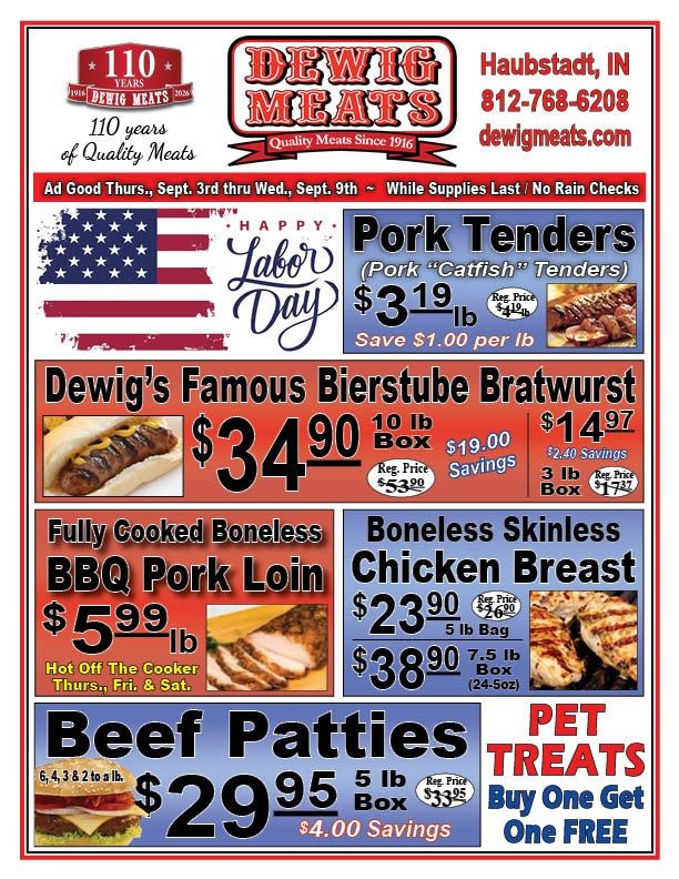 Dewig Meats Weekly Ad September 3 - 9, 2026