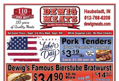 Dewig Meats Weekly Ad September 3 - 9, 2026