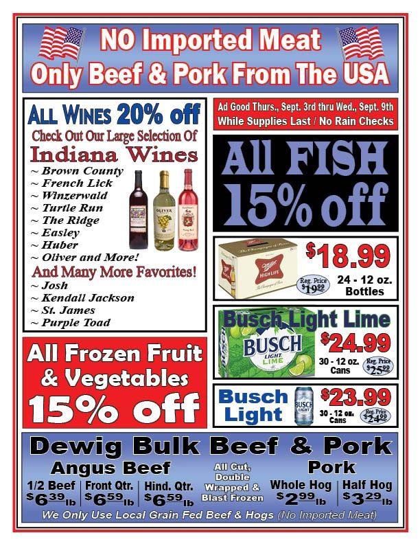 Dewig Meats Weekly Ad September 3 - 9, 2026