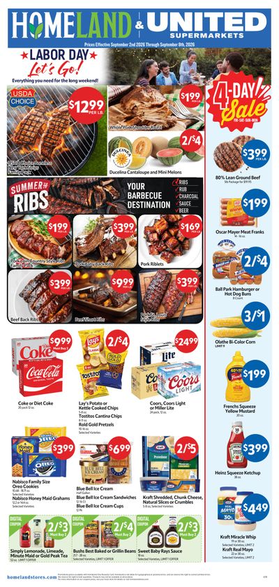 Homeland Stores (Justin, TX) Weekly Ad September 2 - 8, 2026