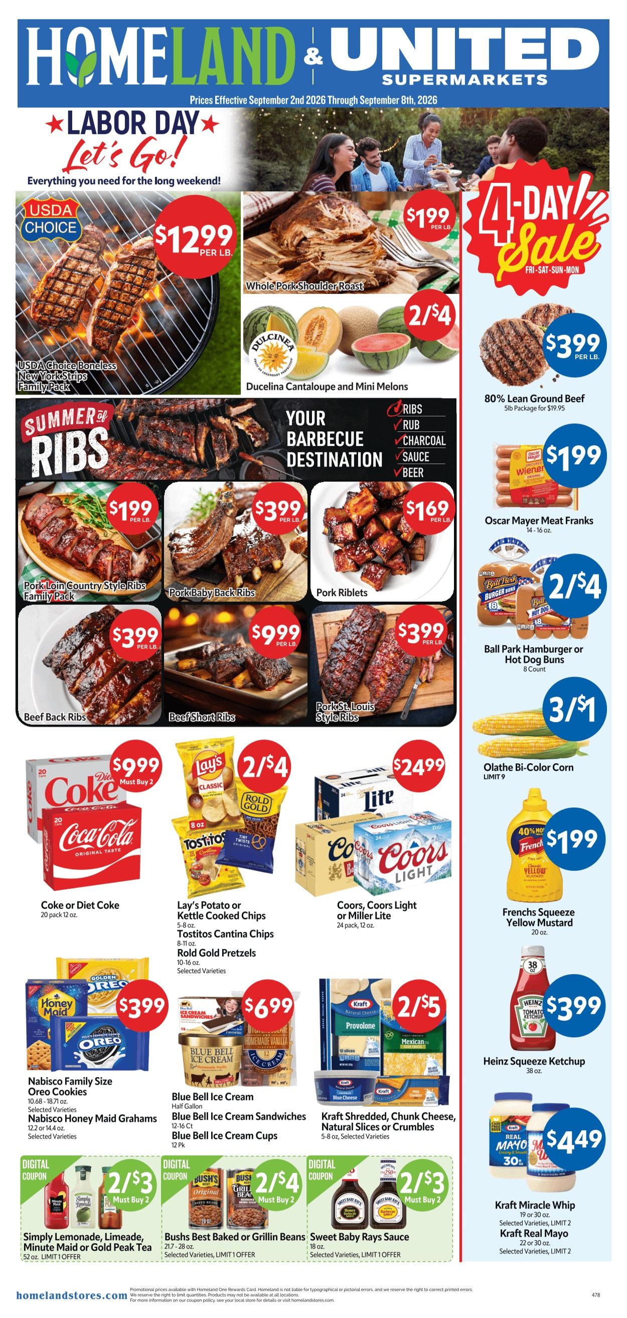 Homeland Stores (Justin, TX) Weekly Ad September 2 - 8, 2026