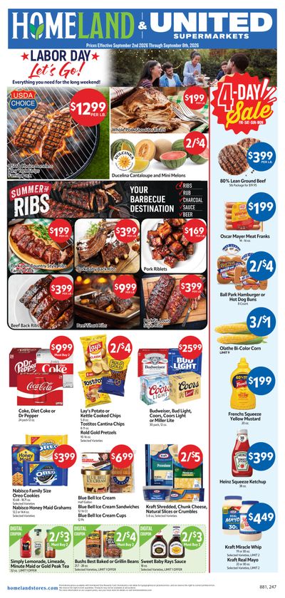 Homeland Stores (Muskogee Area, OK) Weekly Ad September 2 - 8, 2026