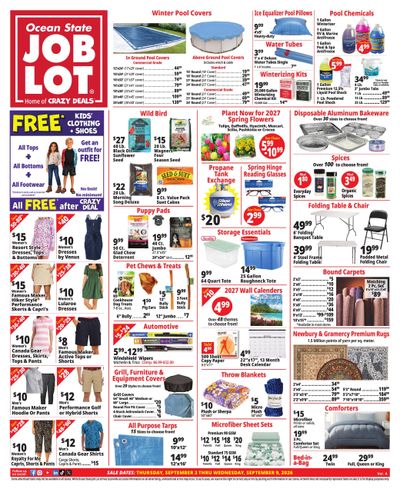 Ocean State Job Lot (Bridgeport Area, CT) Weekly Ad September 3 - 9, 2026