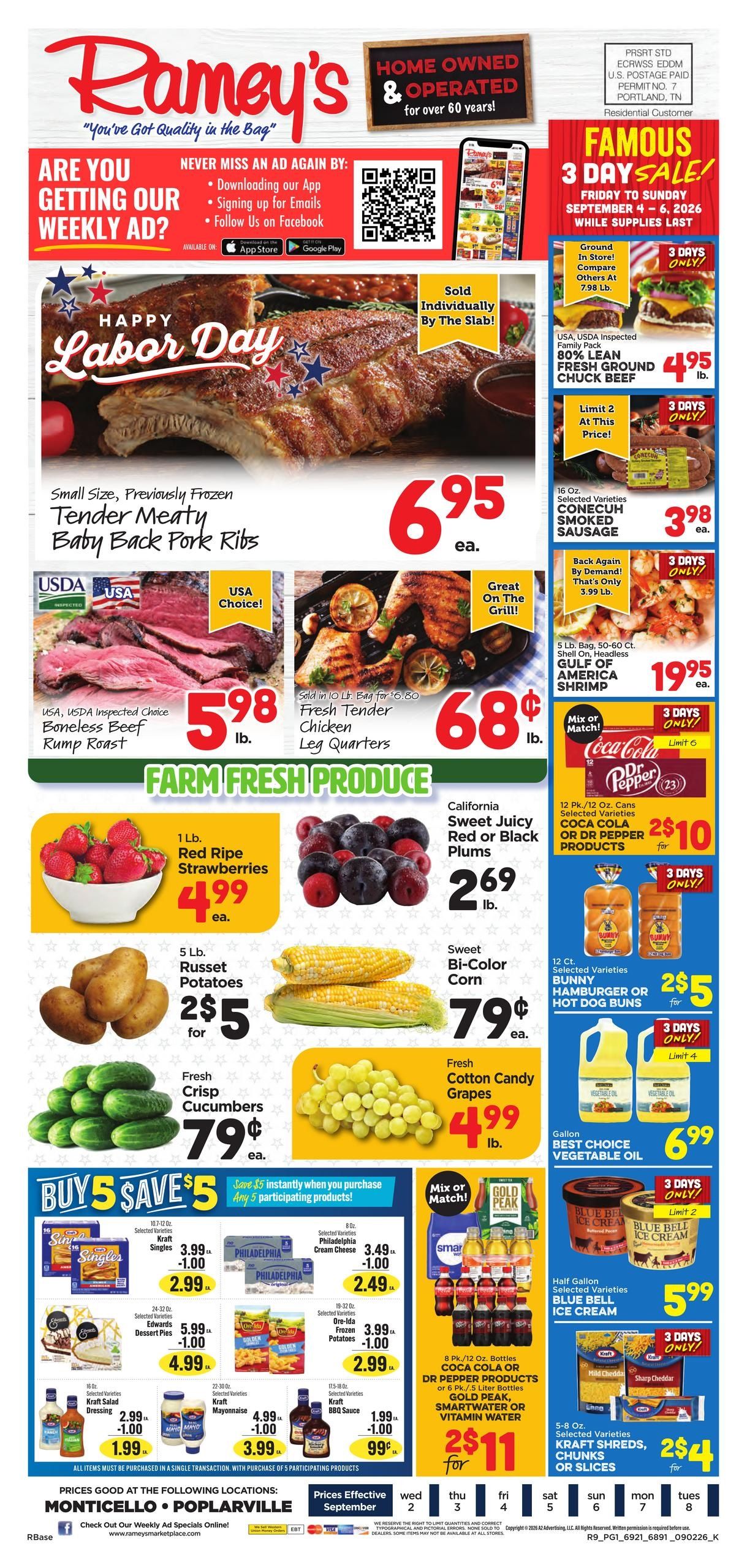 Ramey's (Brookhaven Area, MS) Weekly Ad September 2 - 8, 2026