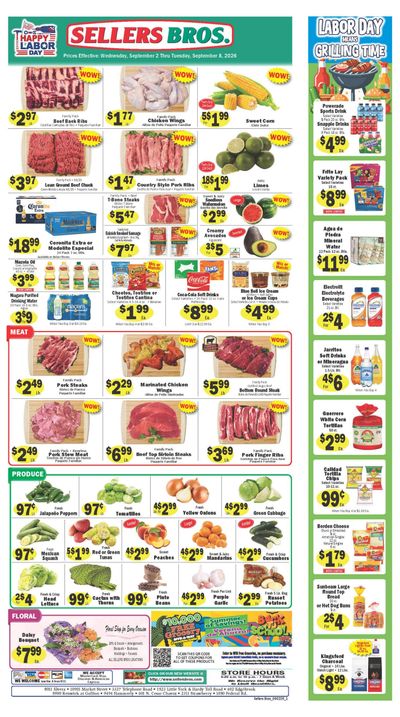 Sellers Bros. Weekly Ad September 2 - 8, 2026