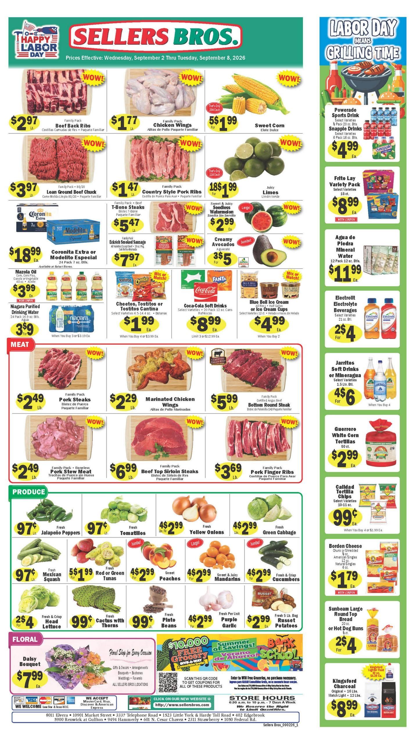 Sellers Bros. Weekly Ad September 2 - 8, 2026