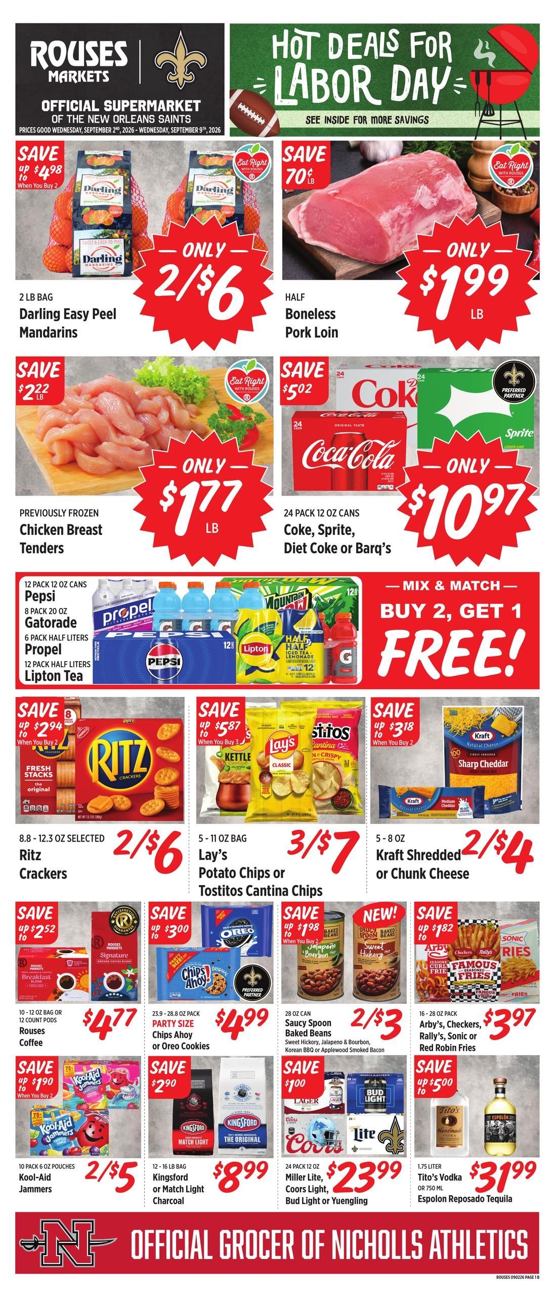 Rouses Supermarkets (Bourg Area, LA) Weekly Ad September 2 - 9, 2026