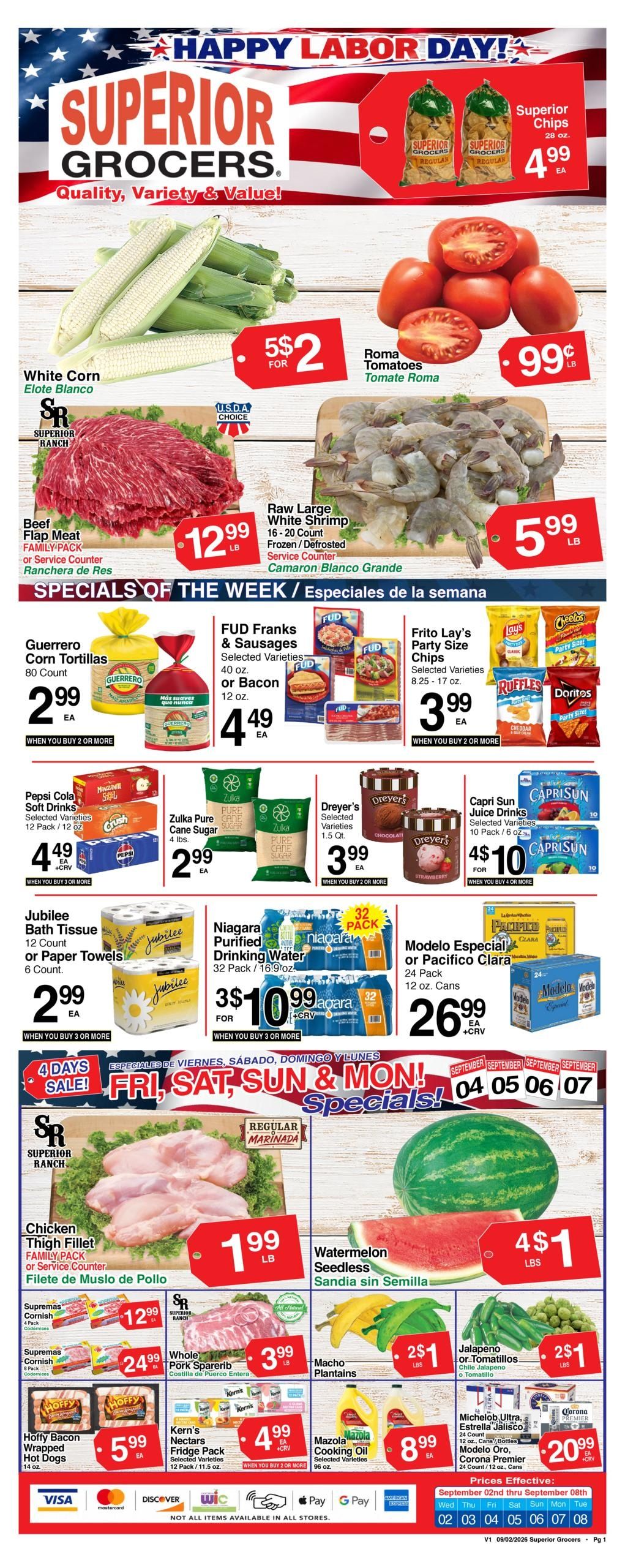 Superior Grocers (Alhambra Area, CA) Weekly Specials Weekly Ad September 2 - 8, 2026