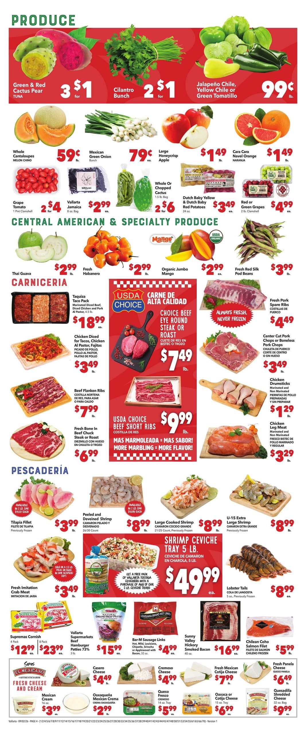 Vallarta Supermarkets (El Monte-West Covina Area, CA) Grocery Savings Weekly Ad September 2 - 8, 2026