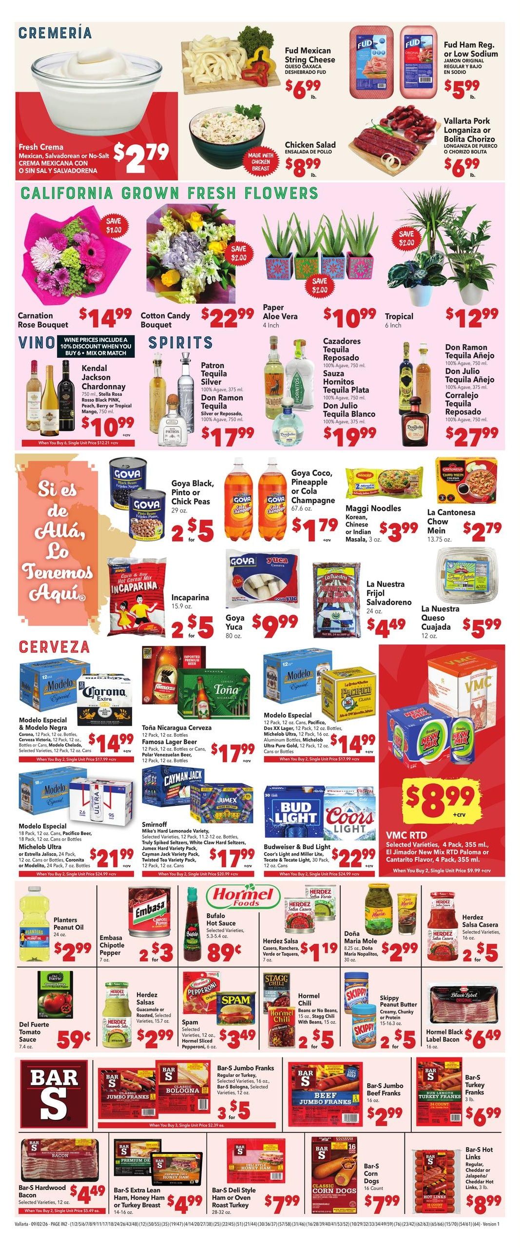 Vallarta Supermarkets (El Monte-West Covina Area, CA) Grocery Savings Weekly Ad September 2 - 8, 2026