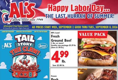 Al's Supermarket Weekly Ad September 2 - 8, 2026