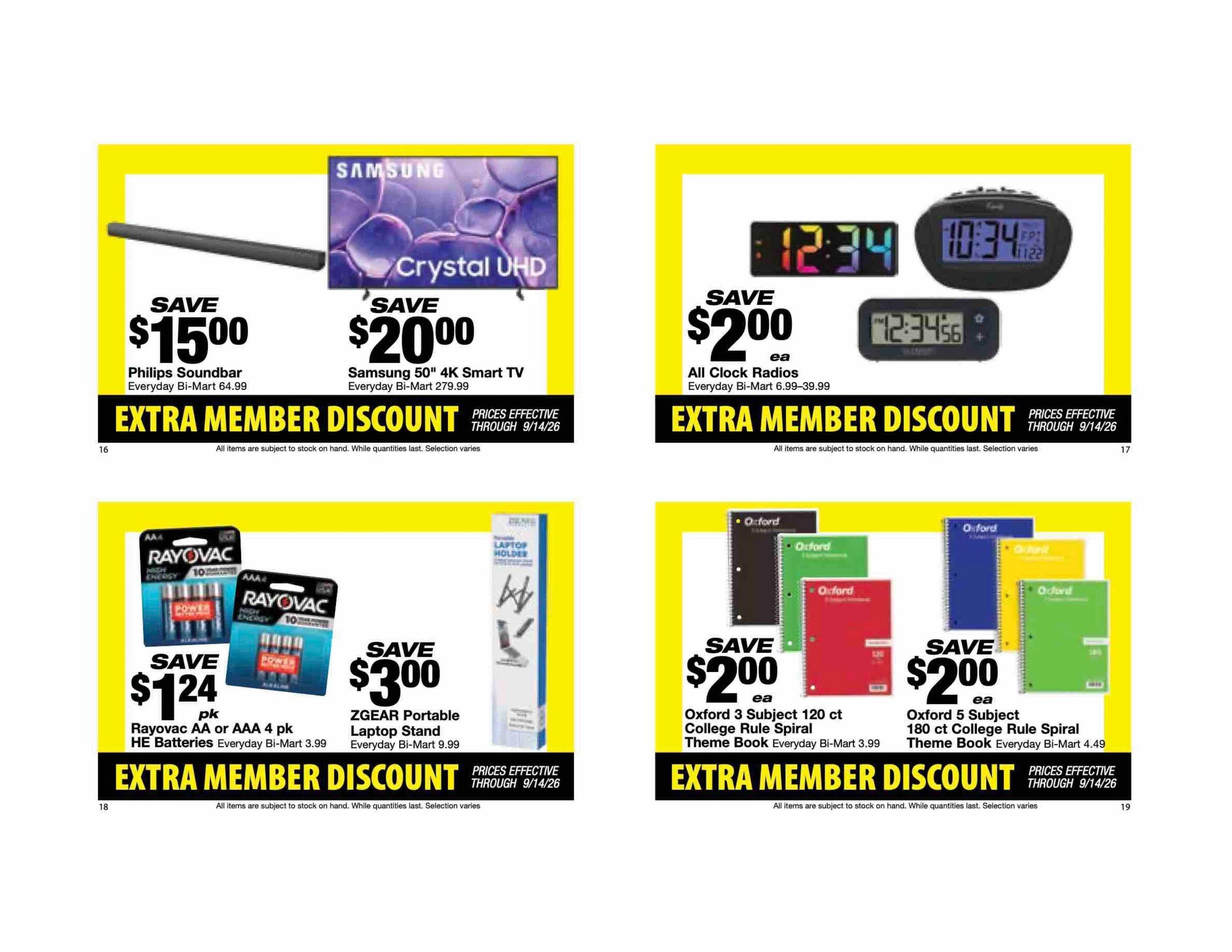Bi-Mart (ID, OR, WA) Weekly Ad August 25 - September 14, 2026