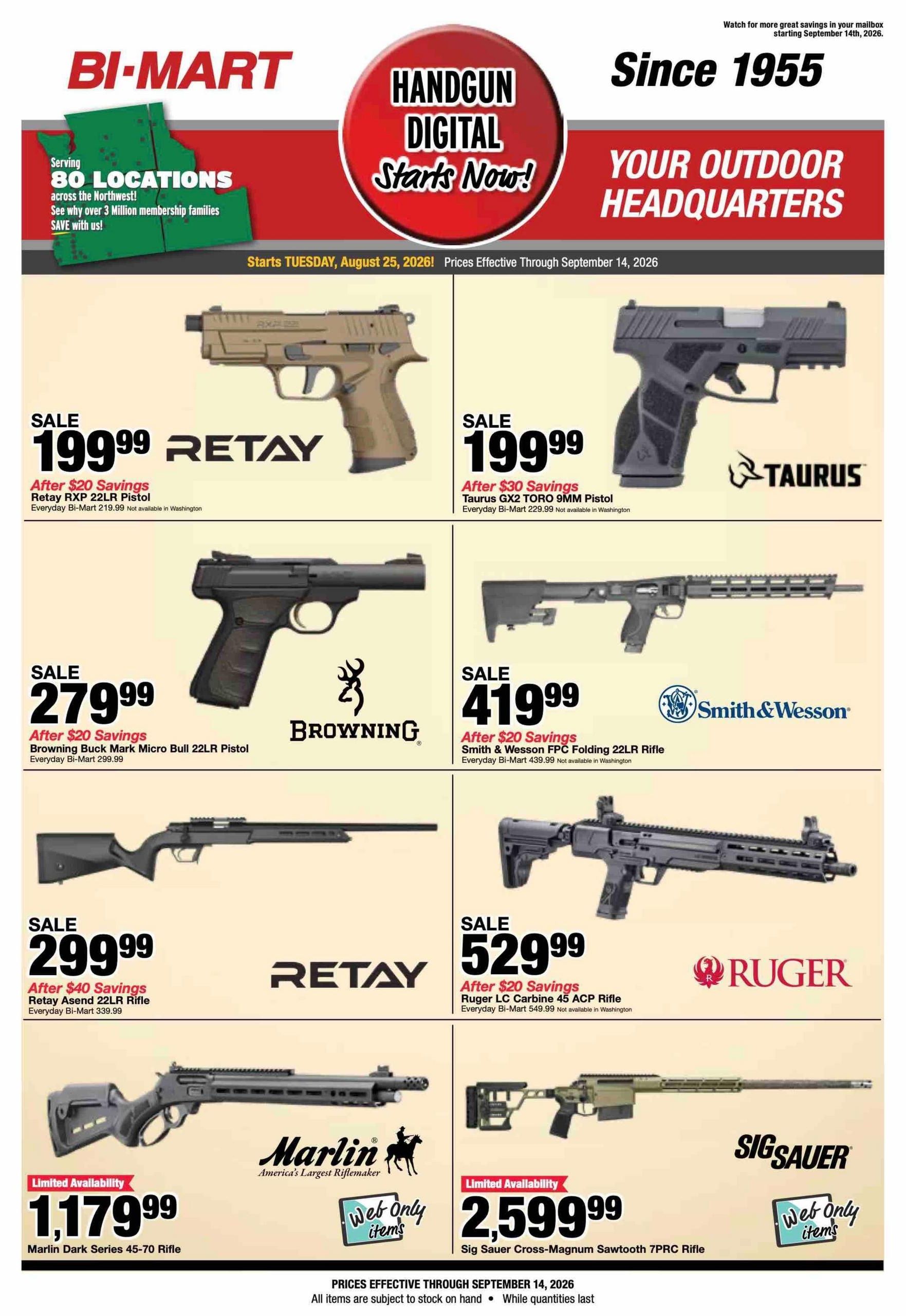 Bi-Mart (ID, OR, WA) Weekly Ad August 25 - September 14, 2026