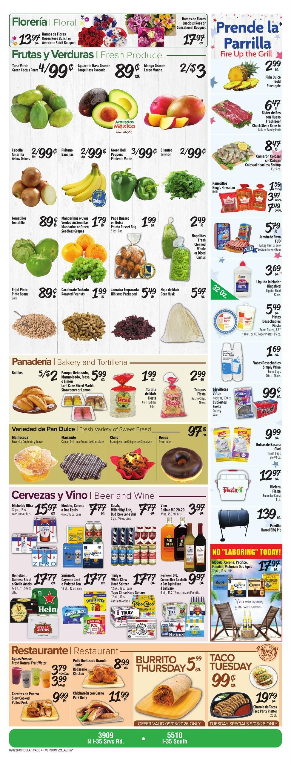 Fiesta Mart (Austin Area, TX) Weekly Ad September 2 - 8, 2026