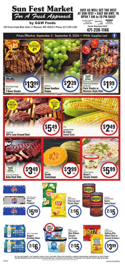 G&W Foods Weekly Ad August 26 - September 8, 2026