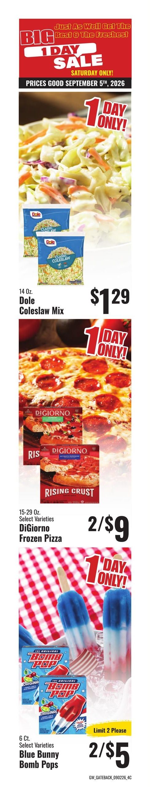 G&W Foods Weekly Ad August 26 - September 8, 2026